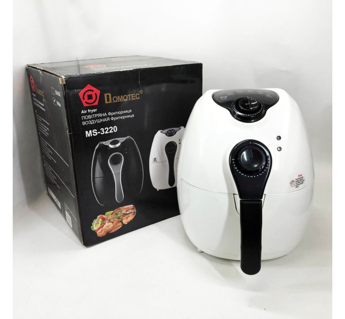 Аерофритниця Мультипіч Аерогриль Domotec MS-3220 1300Вт 4.5л Безмасляна з Таймером White