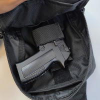 Тактическая мужская сумка с кобурой Cordura 1000D – 6 карманов, черный