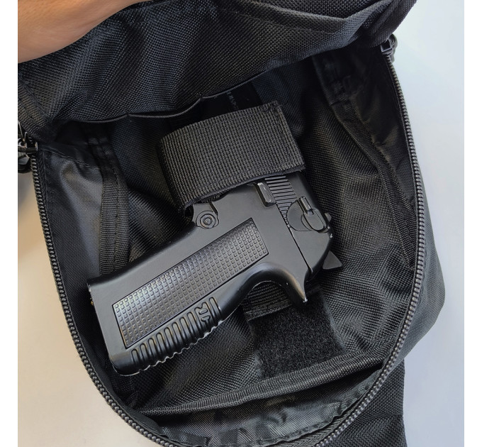 Тактическая мужская сумка с кобурой Cordura 1000D – 6 карманов, черный