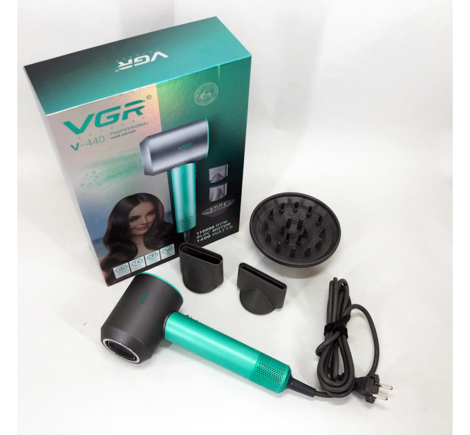 Фен професійний VGR V-440. Колір: зелений