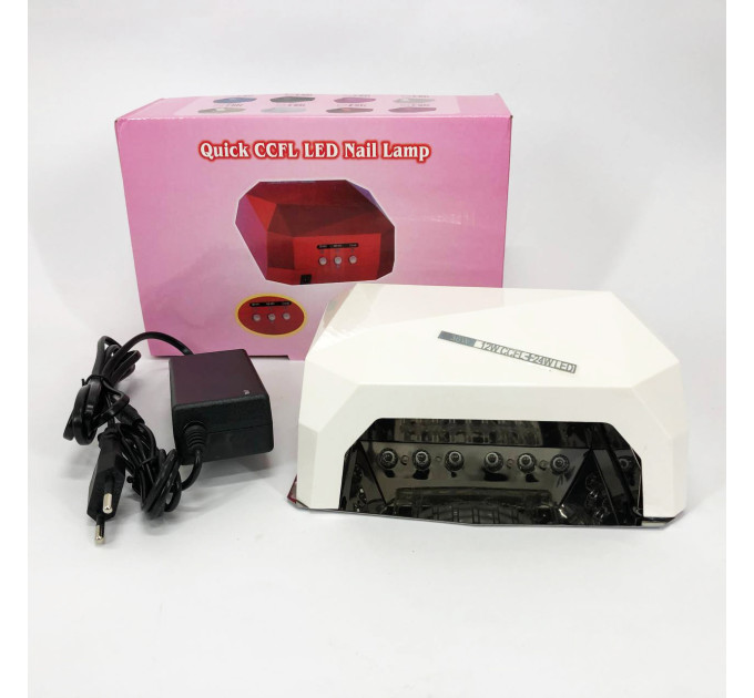 Сушилка для ногтей UV LAMP CCF+LED, Сушилка обычного ногтей, Портативная сушилка для ногтей. Цвет: белый