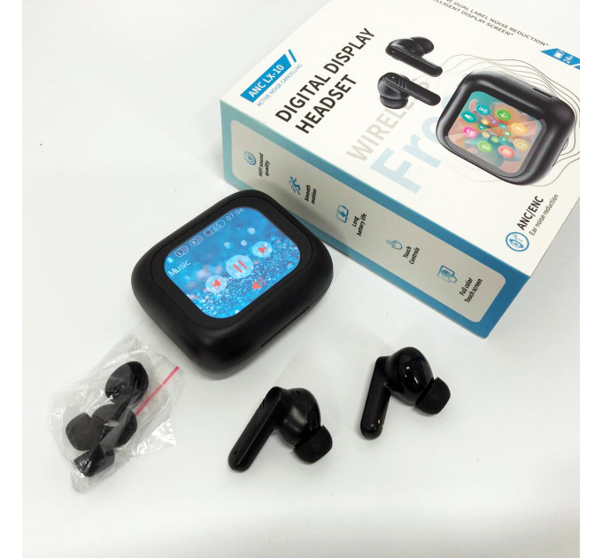 Бездротові навушники LX-10 TWS Earbuds з LED дисплеєм Bluetooth бездротові навушники затички. Колір: чорний