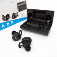 Наушники Bluetooth NIA NB710 с кейсом черные беспроводные, Наушники для тренировок сенсорные беспроводные