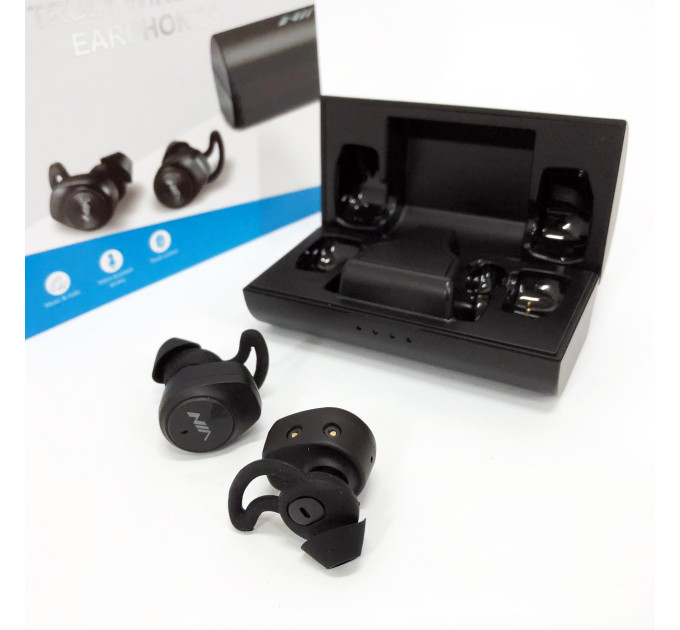 Наушники Bluetooth NIA NB710 с кейсом черные беспроводные, Наушники для тренировок сенсорные беспроводные