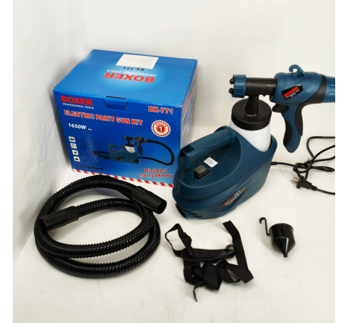 Краскопульт электрический для стен 1650 Вт Boxer BX-771 электрический краскораспылитель