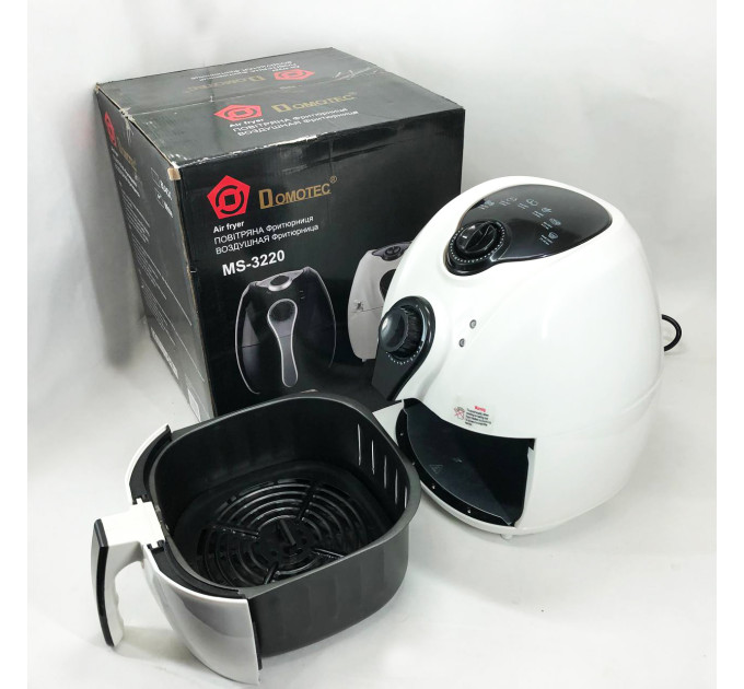 Аерофритниця Мультипіч Аерогриль Domotec MS-3220 1300Вт 4.5л Безмасляна з Таймером White