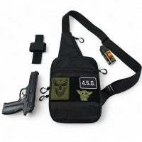 Тактическая сумка на плечо с кобурой, система MOLLE, патч-панель, Cordura