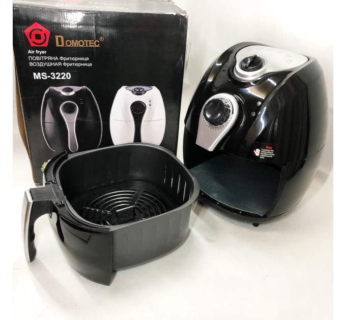 Аэрофритюрница Мультипечь Аэрогриль Domotec MS-3220 1300Вт 4.5л Безмасляная с Таймером Black