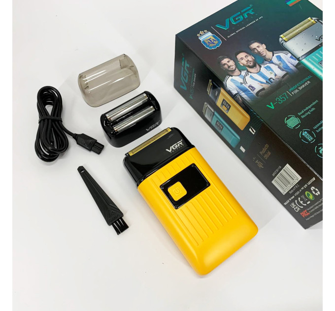 Електробритва портативна чоловіча VGR V-357 професійна бритва Шейвер Yellow