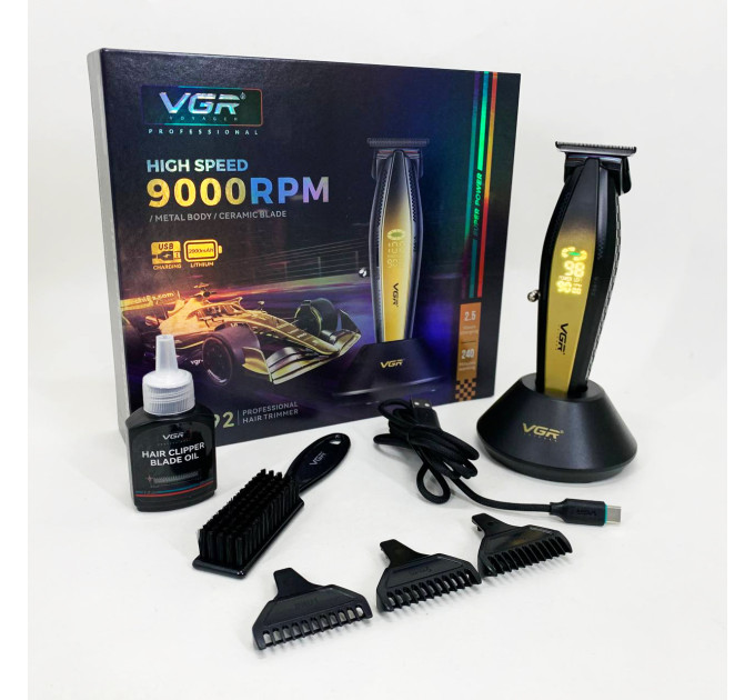 Машинка для стрижки волосся з потужним мотором XPRO VGR V-992 GOLD з насадками 1-2-3 мм
