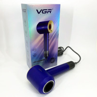 Фен професійний VGR V-445 BLUE, 3 рівні обдування, 4 рівні температури, 1600 Вт