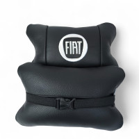 Набір подушок Fiat з натуральної шкіри + вишивка логотипу та шкіряний брелок у подарунок