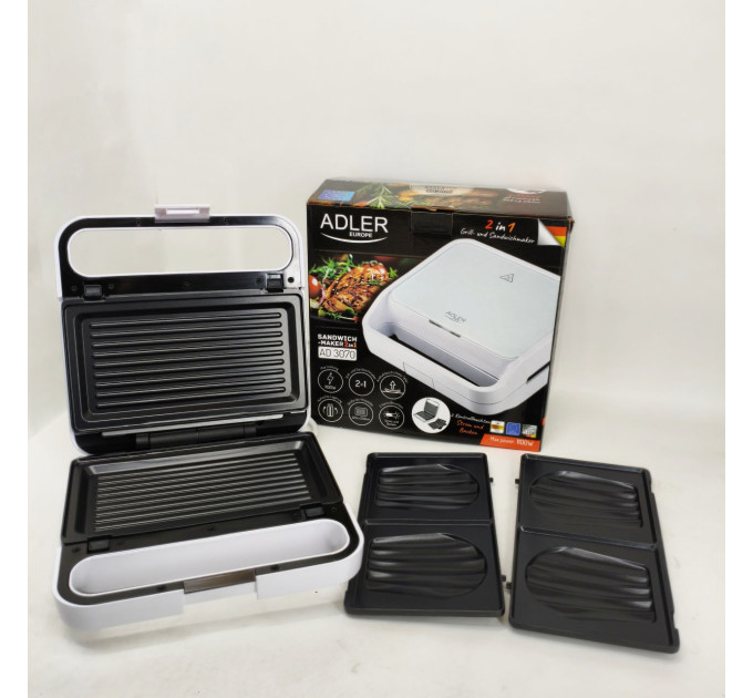Бутербродница Adler AD 3070 2в1 1100Вт White