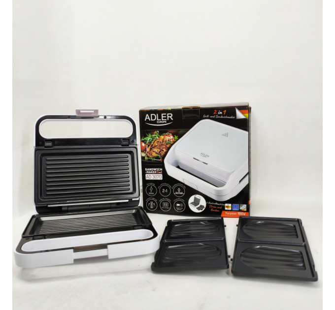 Бутербродница Adler AD 3070 2в1 1100Вт White