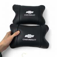 Автомобильные подушки Chevrolet из натуральной итальянской кожи + кожаный брелок в подарок