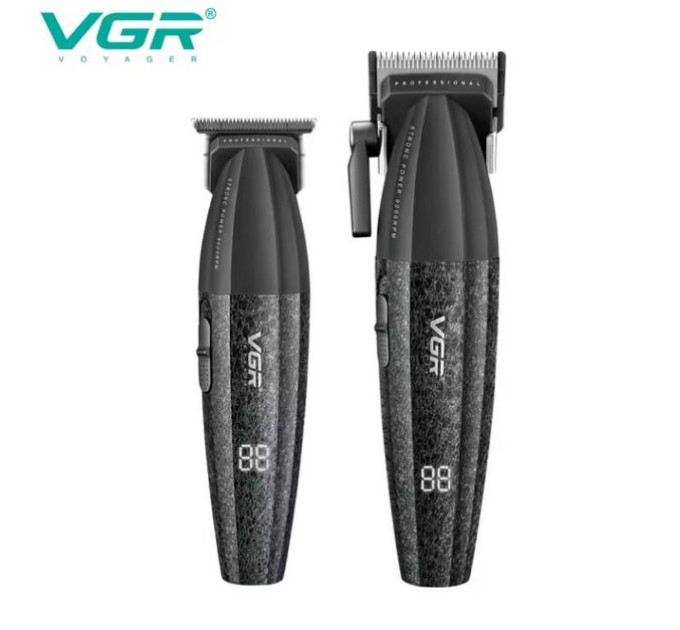 Профессиональный набор для стрижки волос VGR V-640 аккумуляторный Barber Combo PREMIUM. Цвет: черный