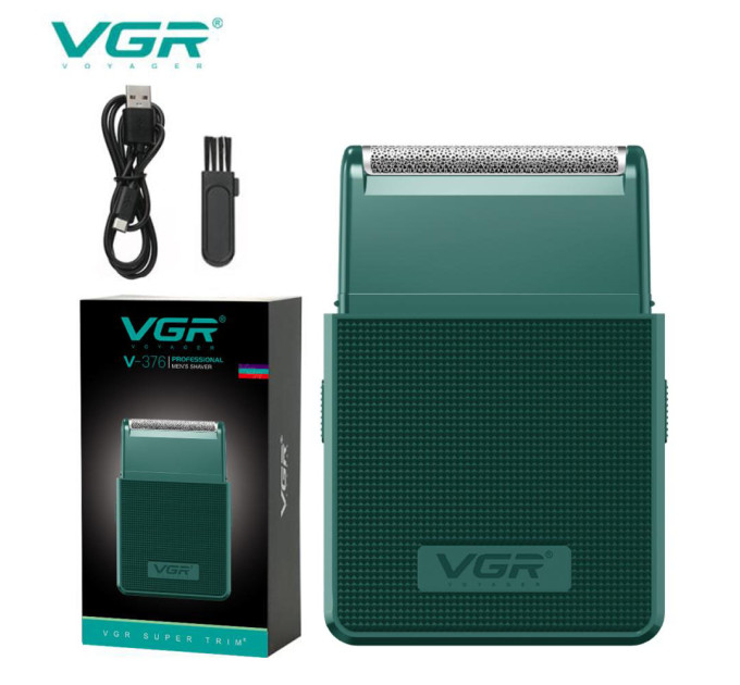 Электробритва VGR V-376 GREEN шейвер, Профессиональный шейвер-электробритва, Портативная бритва