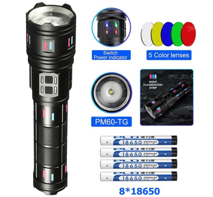 Ліхтар AK177-WHITE LASER LED PM60-TG, Топ-ліхтарик ліхтарик світлодіодний акумуляторний портативний