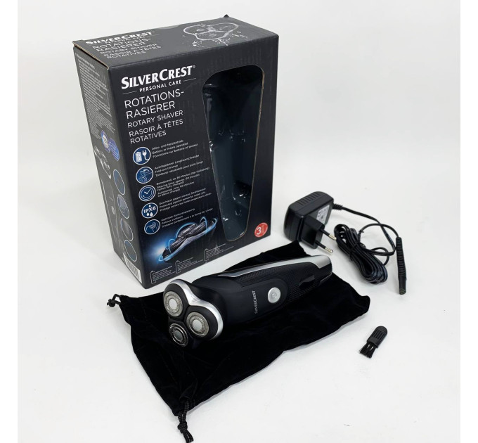 Электробритва для мужчин роторная Silver Crest SRR 3.7 C3 аккумуляторная