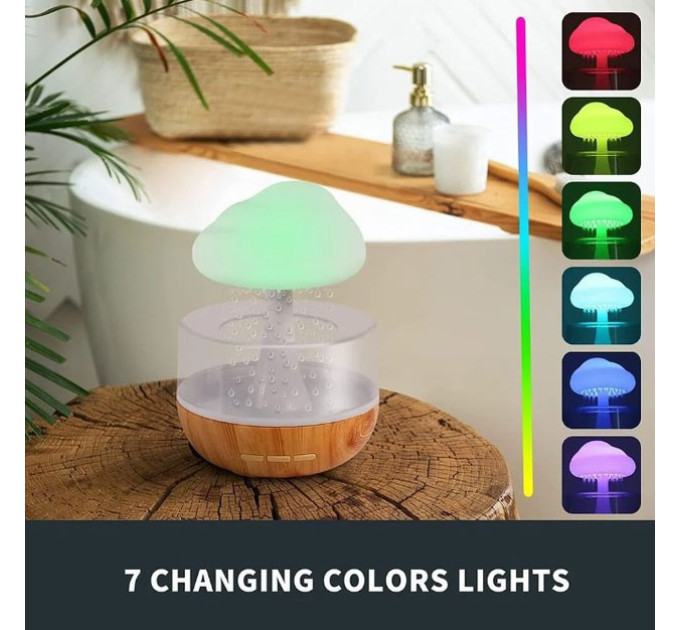 Ночник-увлажнитель с эффектом дождя Cloud Rain Humidifier, Аромадиффузор увлажнитель воздуха для дома