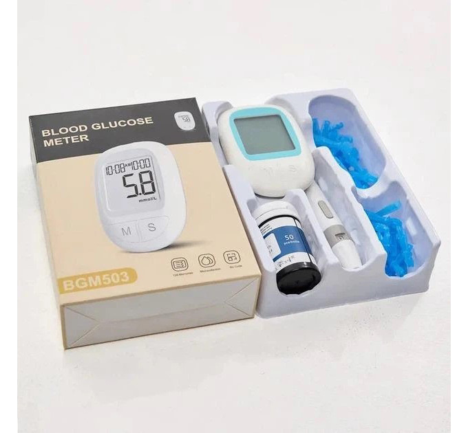 Глюкометр електронний Blood Glucose Meter BGM503 вимірювач рівня цукру в крові портативний