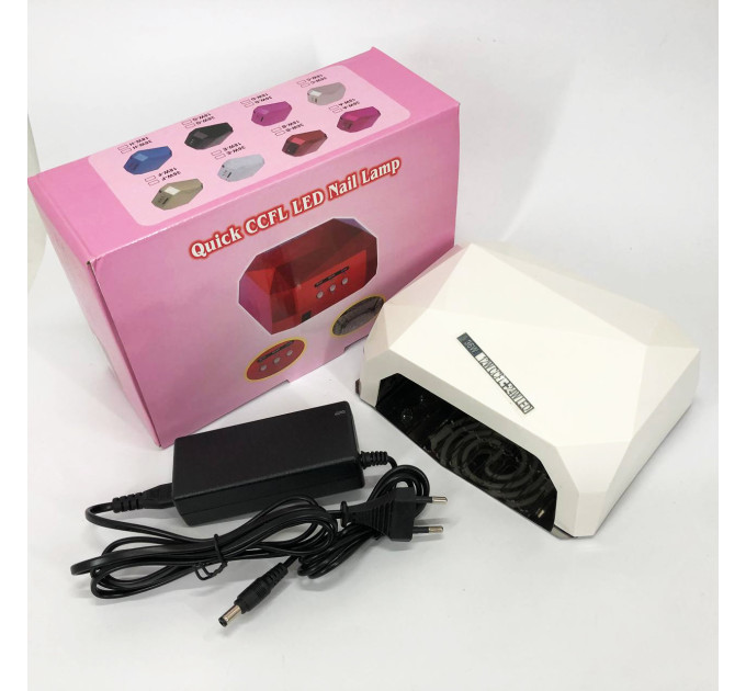 Сушилка для ногтей UV LAMP CCF+LED, Сушилка обычного ногтей, Портативная сушилка для ногтей. Цвет: белый