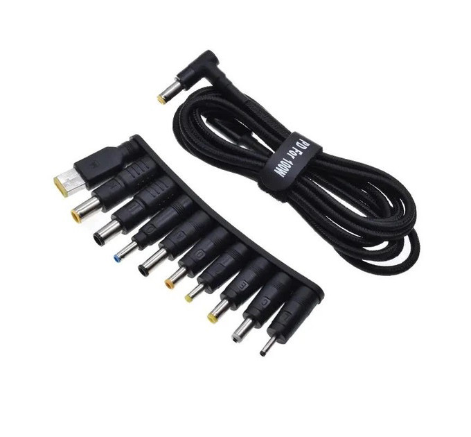 Кабель живлення для ноутбука з перехідниками 10в1 65W USB Type-C Адаптер для ноутбука від повербанка