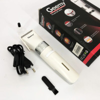 Аккумуляторная машинка для стрижки волос Gemei GM-6042, подстригательная машинка. Цвет: белый
