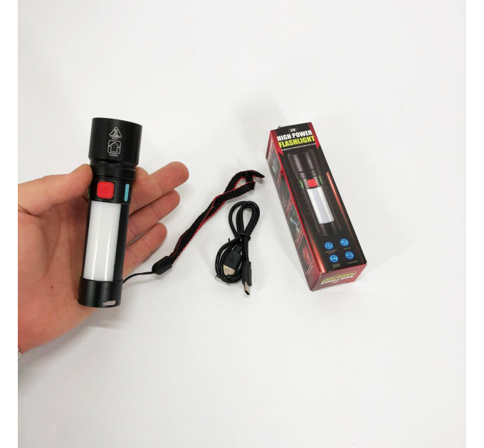 Поисковый фонарь с зумом белого и красного света USB-C зарядка