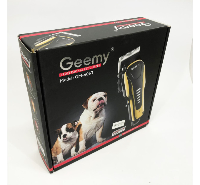 Машинка для стрижки тварин Gemei GM 6063 + 4 насадки грумінгу