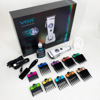 Аккумуляторная машинка для стрижки VGR V-880C. Цвет: белый
