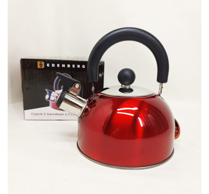 Чайник Edenberg EB-1346 із нержавіючої сталі зі свистком 2.5л Red