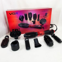 Фен-щітка стайлер VGR 8 в 1 V-488. Колір: червоний