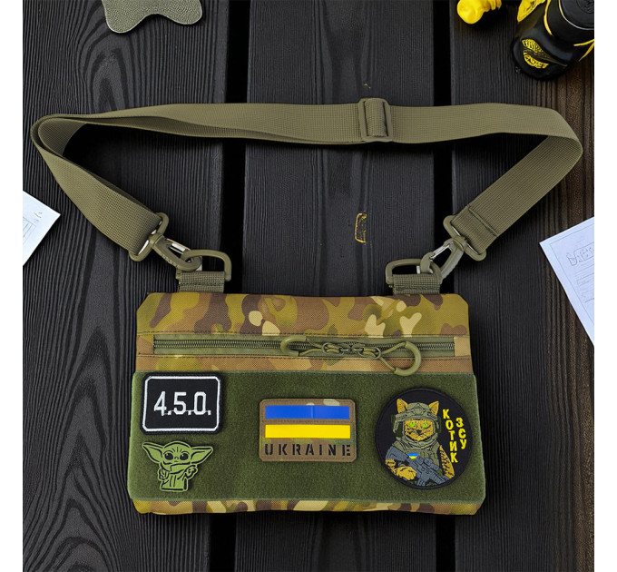 Молодіжна тактична сумка для патчів на плече з 4 кишенями multicam