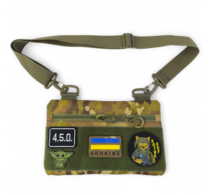 Молодіжна тактична сумка для патчів на плече з 4 кишенями multicam