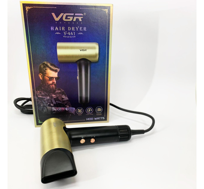 Фен профессиональный VGR V-441 с 3 уровнями обдува и 4 уровнями температуры