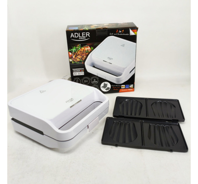 Бутербродница Adler AD 3070 2в1 1100Вт White