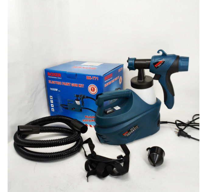 Краскопульт электрический для стен 1650 Вт Boxer BX-771 электрический краскораспылитель