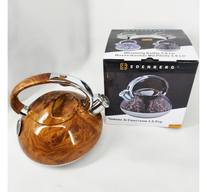 Чайник со свистком Edenberg EB-1959 3л с капсульным дном Brown