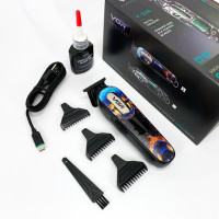 Тример акумуляторний для стрижки VGR V-260 RED, 3 насадки, LED дисплей