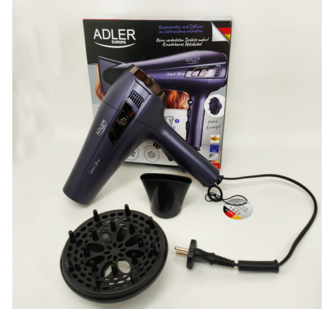 Фен з втягуючим шнуром Adler AD 2273 2400Вт