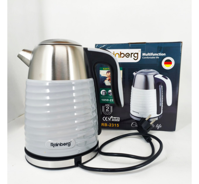Чайник електричний Rainberg RB-2315 1.8л 2200Вт Gray