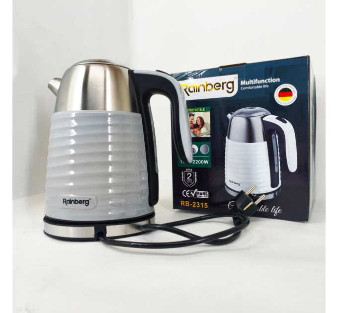 Чайник електричний Rainberg RB-2315 1.8л 2200Вт Gray