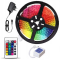 Светодиодная лента SMD 3528 RGB 5м с пультом и блоком питания гирлянда