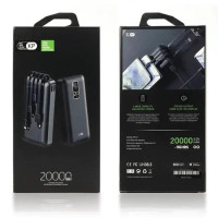 Power Bank King Power KP-27 20000 mAh 4 вбудованих кабеля