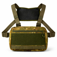 Тактическая нагрудная сумка Multicam Cordura 1000D с MOLLE и патч-панелью, 5 карманов, 30×20×8 см
