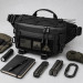 Тактична сумка-бананка через плече чорна з Cordura 1000D, поясна чоловіча сумка з VELCRO та карабіном