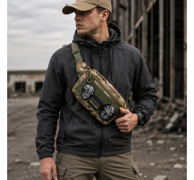 Тактическая сумка-бананка Multicam для патчей и шевронов Cordura, поясная сумка унисекс 25×17×7 см