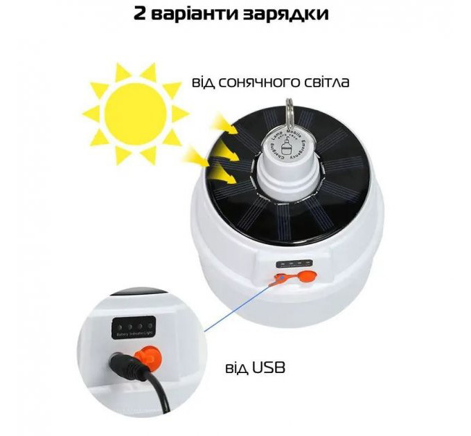 Аккумуляторная кемпинговая LED лампа светильник JD-2022 с солнечной панелью, кемпинговый фонарь-лампа