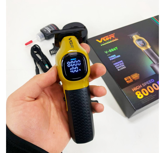 Тример для стрижки волосся VGR V-886T GOLD 8000RPM 4 насадки